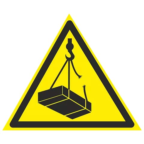 предупреждающие знаки безопасности Опасно. Возможно падение груза