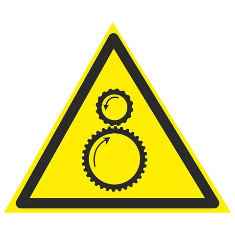 предупреждающие знаки безопасности Осторожно. Возможно затягивание между вращающимися элементами