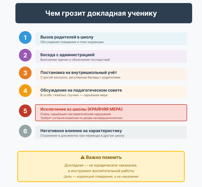 чем грозит докладная ученику